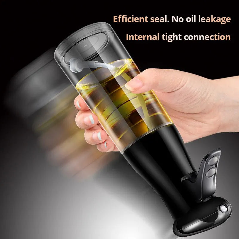 1Pc Black Transparent Kitchen Oil Bottle Cooking Oil Spray Olive Oil Bottle Fitness Barbecue Spray Oil Dispenser