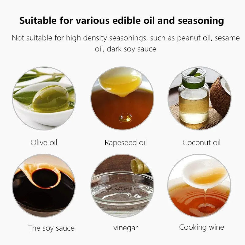 1Pc Black Transparent Kitchen Oil Bottle Cooking Oil Spray Olive Oil Bottle Fitness Barbecue Spray Oil Dispenser